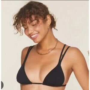 NEW Andie X Demi Moore The Cannes Top Black Womens Large Bikini Top swimsuit